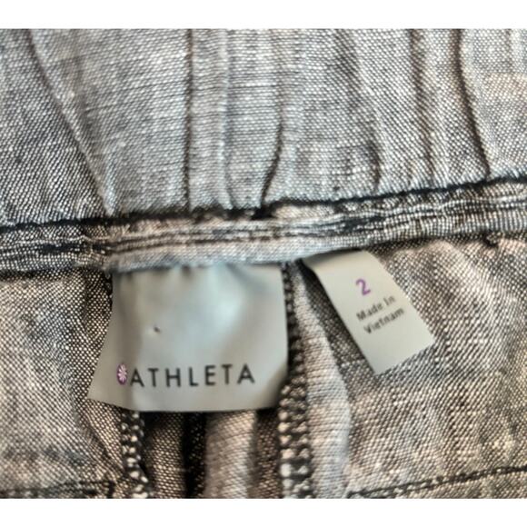 Athleta Women's Cabo Gray Linen Jogger Pants Size 2 - Picture 5 of 9